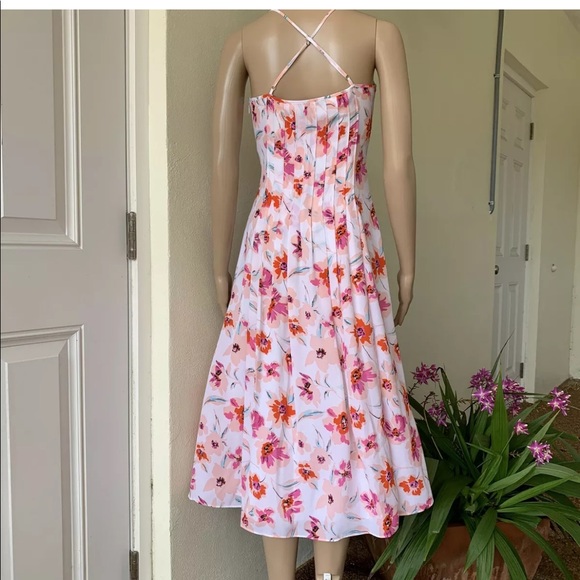 Banana Republic pleated spaghetti sp dress NEW 4 - Picture 3 of 10